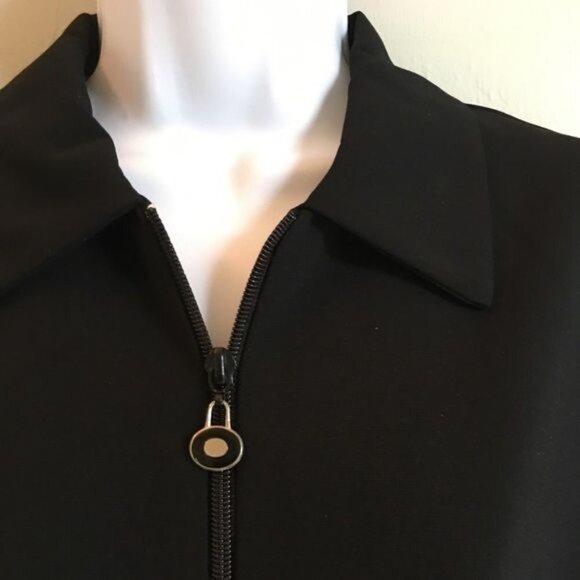 Positive Attitude Womens Zippered Black Jacket with Embroidery and Beade… - Picture 2 of 6